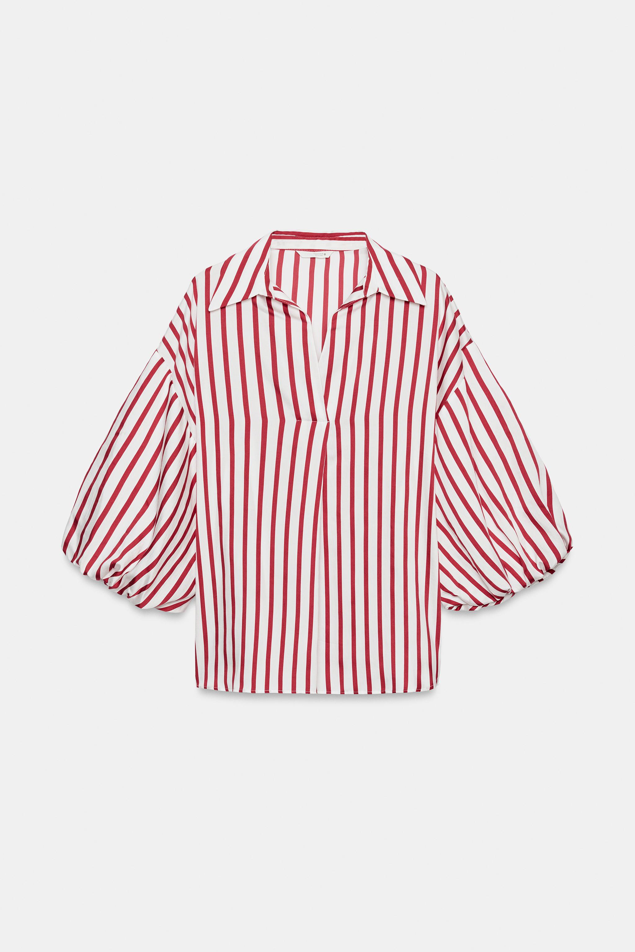 STRIPED PUFF SLEEVE SHIRT